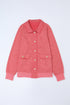 Vintage Washed Solid Flap Pocket Button Up Shacket Jacket