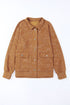 Vintage Washed Solid Flap Pocket Button Up Shacket Jacket