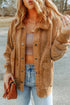 Vintage Washed Solid Flap Pocket Button Up Shacket Jacket