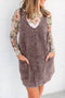 Vintage Washed Western V Neck Denim Suspender Mini Dress