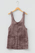 Vintage Washed Western V Neck Denim Suspender Mini Dress