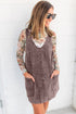 Vintage Washed Western V Neck Denim Suspender Mini Dress