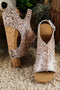 Vintage Western Floral Rivet Hollow Platform Slide Sandals