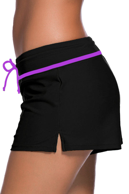 Violet Strap Trim Swim Boardshort