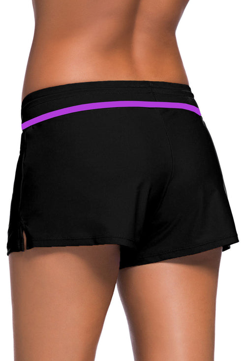 Violet Strap Trim Swim Boardshort