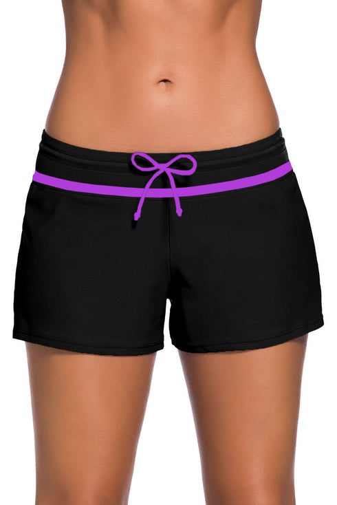 Violet Strap Trim Swim Boardshort