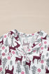 Viscose Button Front Long Sleeve Wide Leg Pajama Set