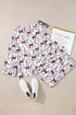 Viscose Button Front Long Sleeve Wide Leg Pajama Set