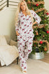 Viscose Button Front Long Sleeve Wide Leg Pajama Set