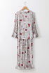 Viscose Button Front Long Sleeve Wide Leg Pajama Set