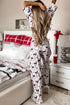 Viscose Button Front Long Sleeve Wide Leg Pajama Set