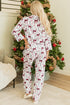 Viscose Button Front Long Sleeve Wide Leg Pajama Set