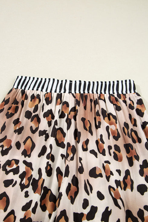 Viscose Leopard Print Contrast Edge Pajama Set