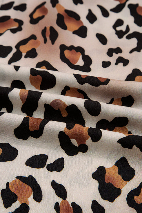 Viscose Leopard Print Contrast Edge Pajama Set