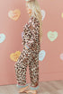 Viscose Leopard Print Contrast Edge Pajama Set