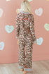 Viscose Leopard Print Contrast Edge Pajama Set
