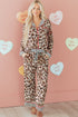 Viscose Leopard Print Contrast Edge Pajama Set