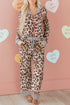 Viscose Leopard Print Contrast Edge Pajama Set