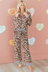 Viscose Leopard Print Contrast Edge Pajama Set