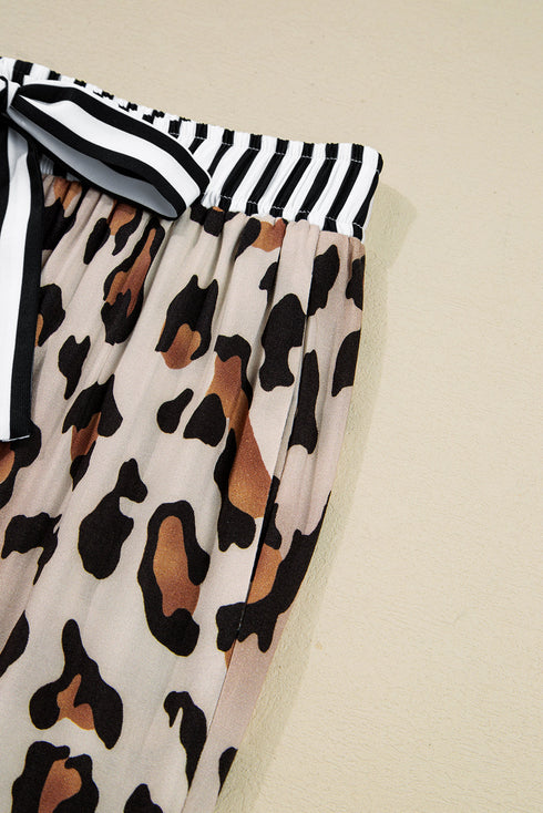 Viscose Leopard Print Contrast Edge Pajama Set
