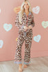 Viscose Leopard Print Contrast Edge Pajama Set
