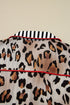 Viscose Leopard Print Contrast Edge Pajama Set