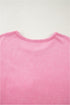 Waffle Knit Bowknot Applique Mineral Wash Plus Size Sweatshirt