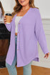 Waffle Knit Button Front Drop Shoulder Longline Cardigan