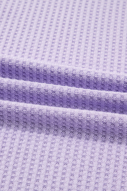 Waffle Knit Button Front Drop Shoulder Longline Cardigan