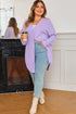 Waffle Knit Button Front Drop Shoulder Longline Cardigan