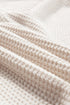 Waffle Knit Button Front Raglan Sleeve Loose Blouse