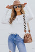 Waffle Knit Button Henley Long Sleeve Top