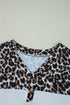 Waffle Knit Buttoned Henley Mixed Pattern Long Sleeve Top