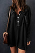 Waffle Knit Buttoned Long Sleeve Casual Henley Top