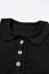 Waffle Knit Buttoned Long Sleeve Casual Henley Top