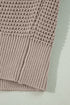 Waffle Knit Checkered Sleeve Turtleneck Sweater