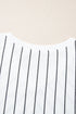 Waffle Knit Chevron Stripe V Neck Long Sleeve Top