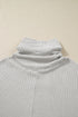 Waffle Knit Cowl Neck Drawstring Pullover Tunic