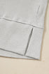 Waffle Knit Cowl Neck Drawstring Pullover Tunic