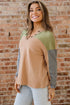 Waffle Knit Drop Shoulder Button Placket Thermal Top