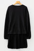 Waffle Knit Drop Shoulder Pullover Drawstring Short Sets