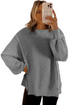 Waffle Knit Exposed Seam Long Sleeve Tunic Top