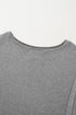 Waffle Knit Exposed Seam Long Sleeve Tunic Top