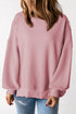 Waffle Knit Exposed Seam Long Sleeve Tunic Top
