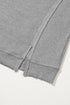 Waffle Knit Exposed Seam Long Sleeve Tunic Top