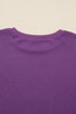Waffle Knit Exposed Seam Split Hem Pullover Top