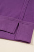 Waffle Knit Exposed Seam Split Hem Pullover Top