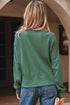Waffle Knit Exposed Seam Split Hem Pullover Top