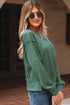 Waffle Knit Exposed Seam Split Hem Pullover Top