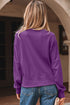 Waffle Knit Exposed Seam Split Hem Pullover Top